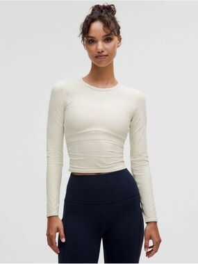 Lululemon Bone All It Takes Twist Back Long Sleeve
